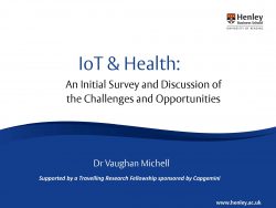 First slide internet of things health presentation