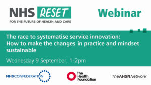 NHS reset webinar the race to systematise service innovation